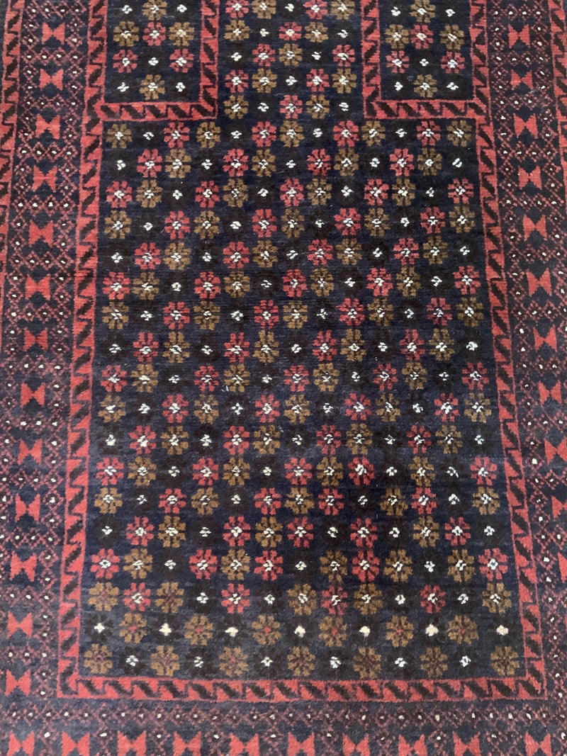 VINTAGE 3ft. x 4ft. GEOMETRIC BALOUCH - David Tiftickjian & Sons