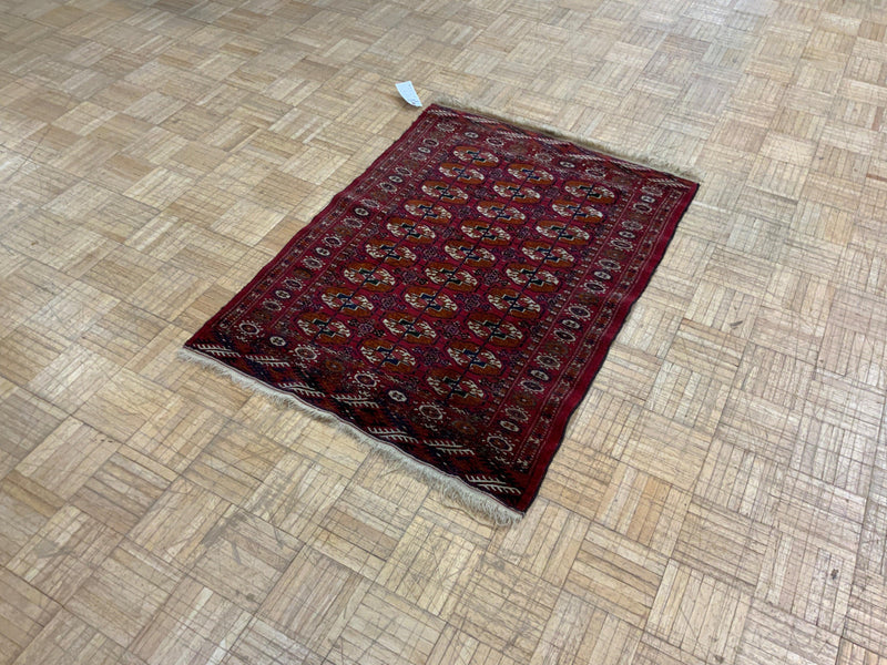 VINTAGE 3ft. x 4ft. GEOMETRIC BOKARA - David Tiftickjian & Sons