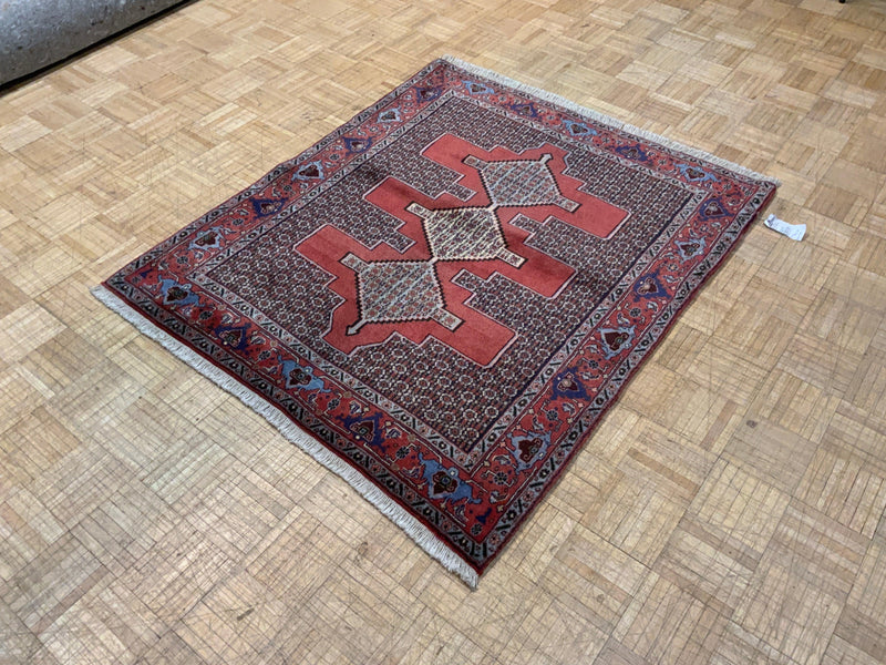 VINTAGE 4ft. x 4ft. GEOMETRIC SENNEH - David Tiftickjian & Sons