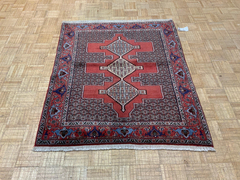 VINTAGE 4ft. x 4ft. GEOMETRIC SENNEH - David Tiftickjian & Sons