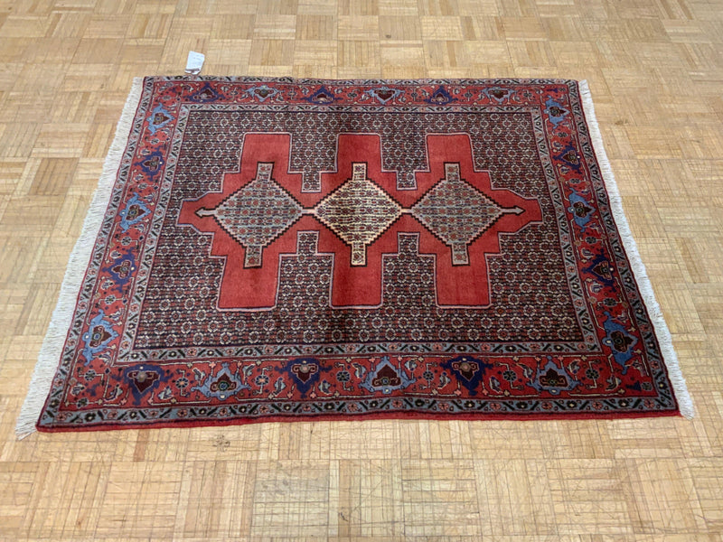 VINTAGE 4ft. x 4ft. GEOMETRIC SENNEH - David Tiftickjian & Sons