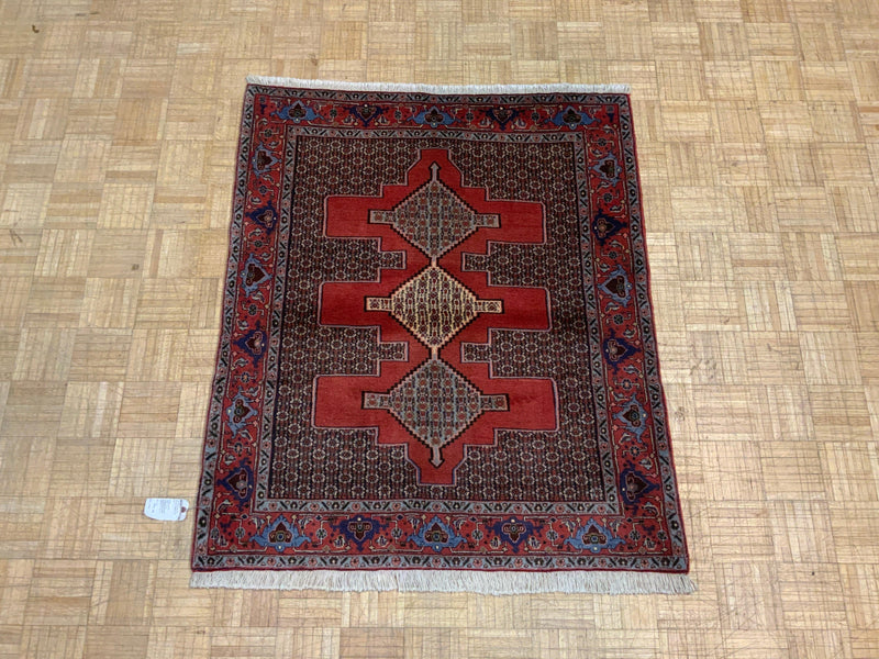 VINTAGE 4ft. x 4ft. GEOMETRIC SENNEH - David Tiftickjian & Sons