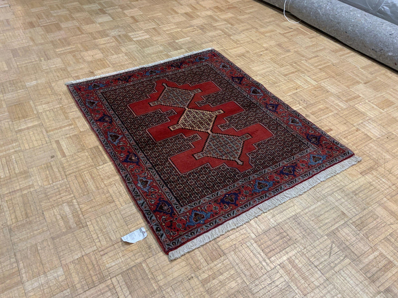 VINTAGE 4ft. x 4ft. GEOMETRIC SENNEH - David Tiftickjian & Sons