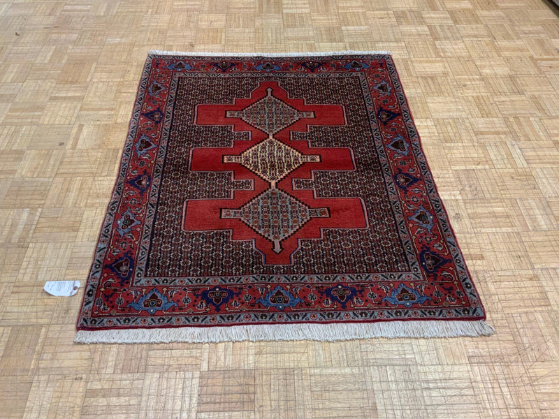 VINTAGE 4ft. x 4ft. GEOMETRIC SENNEH - David Tiftickjian & Sons