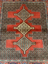 VINTAGE 4ft. x 4ft. GEOMETRIC SENNEH - David Tiftickjian & Sons