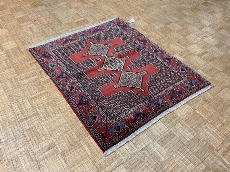 VINTAGE 4ft. x 4ft. GEOMETRIC SENNEH - David Tiftickjian & Sons