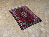 VINTAGE 4ft. x 5ft. TRADITIONAL HAMADAN - David Tiftickjian & Sons