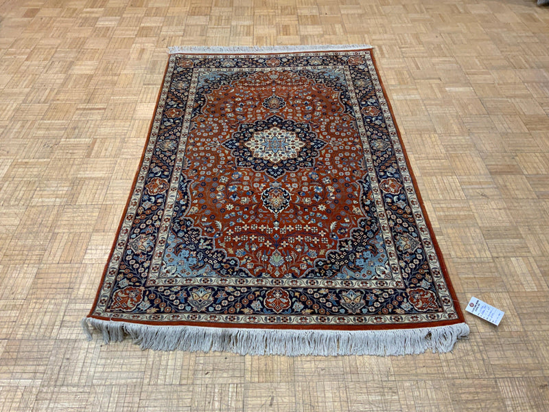 VINTAGE 4ft. x 6ft. TRADITIONAL KASHAN - David Tiftickjian & Sons