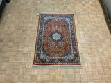 VINTAGE 4ft. x 6ft. TRADITIONAL KASHAN - David Tiftickjian & Sons
