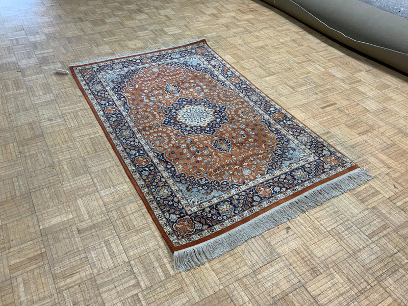 VINTAGE 4ft. x 6ft. TRADITIONAL KASHAN - David Tiftickjian & Sons