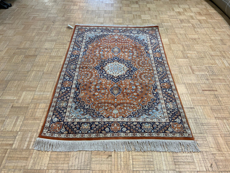 VINTAGE 4ft. x 6ft. TRADITIONAL KASHAN - David Tiftickjian & Sons