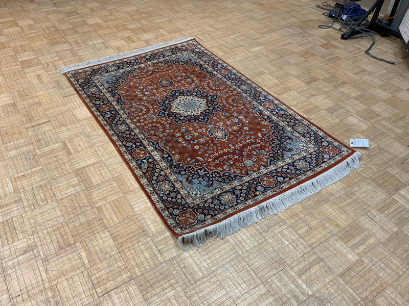 VINTAGE 4ft. x 6ft. TRADITIONAL KASHAN - David Tiftickjian & Sons