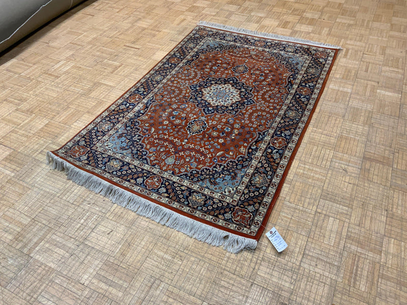 VINTAGE 4ft. x 6ft. TRADITIONAL KASHAN - David Tiftickjian & Sons