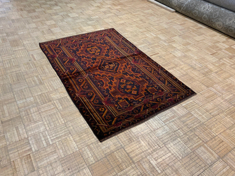 VINTAGE 4ft. x 6ft. TRANSITIONAL  BALOUCH - David Tiftickjian & Sons