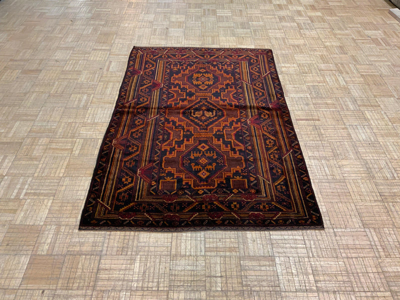 VINTAGE 4ft. x 6ft. TRANSITIONAL  BALOUCH - David Tiftickjian & Sons