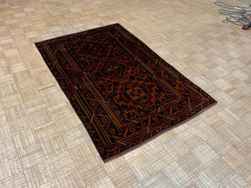 VINTAGE 4ft. x 6ft. TRANSITIONAL  BALOUCH - David Tiftickjian & Sons