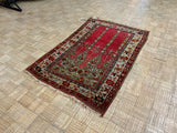 VINTAGE 4ft. x 6ft. TRANSITIONAL  PRAYER RUG - David Tiftickjian & Sons