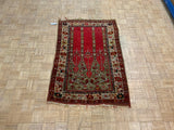 VINTAGE 4ft. x 6ft. TRANSITIONAL  PRAYER RUG - David Tiftickjian & Sons