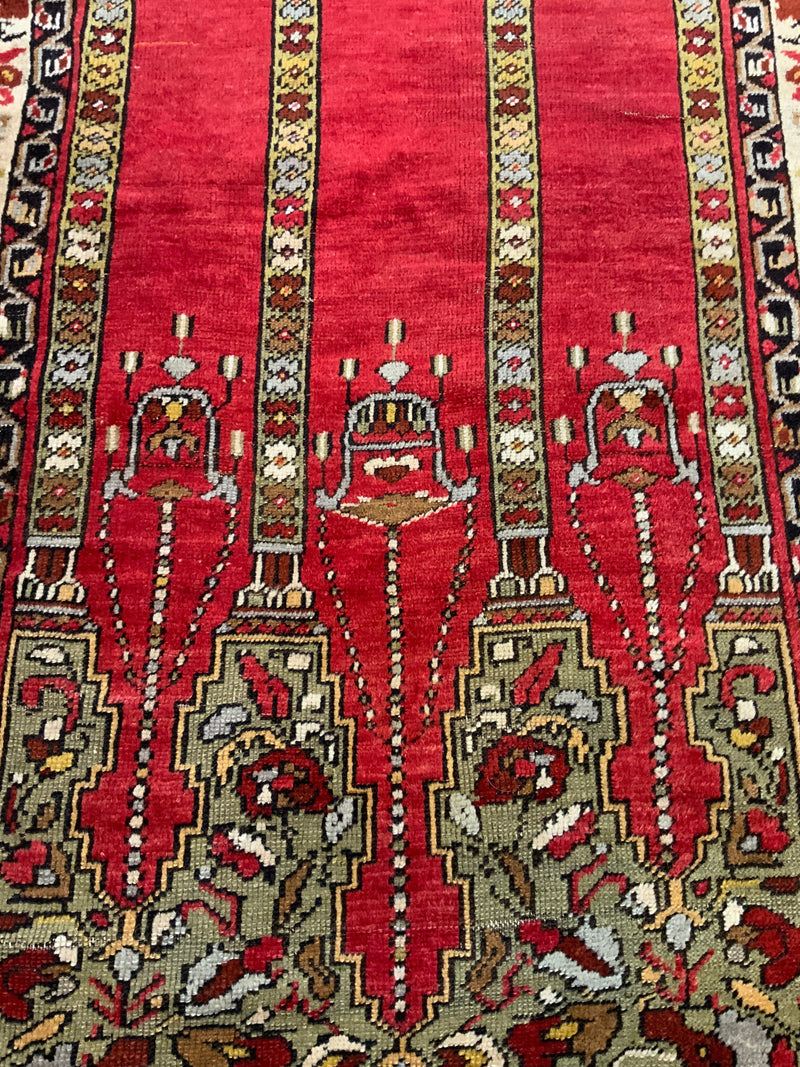 VINTAGE 4ft. x 6ft. TRANSITIONAL  PRAYER RUG - David Tiftickjian & Sons