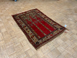 VINTAGE 4ft. x 6ft. TRANSITIONAL  PRAYER RUG - David Tiftickjian & Sons