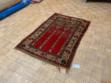 VINTAGE 4ft. x 6ft. TRANSITIONAL  PRAYER RUG - David Tiftickjian & Sons