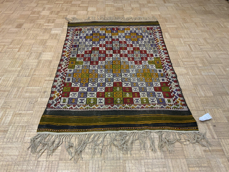 VINTAGE 4ft. x 6ft. TRANSITIONAL SOUMAK - David Tiftickjian & Sons