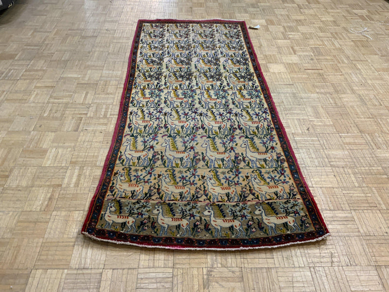 VINTAGE 4ft. x 8ft. PICTORAL HAMADAN - David Tiftickjian & Sons