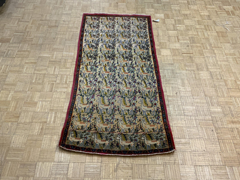 VINTAGE 4ft. x 8ft. PICTORAL HAMADAN - David Tiftickjian & Sons