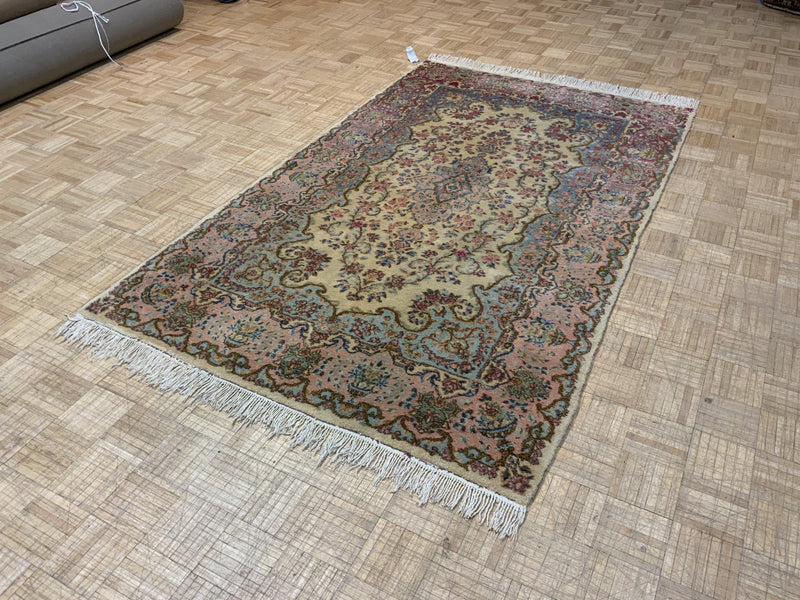 VINTAGE 5ft. x 8ft. FLORAL KERMAN - David Tiftickjian & Sons