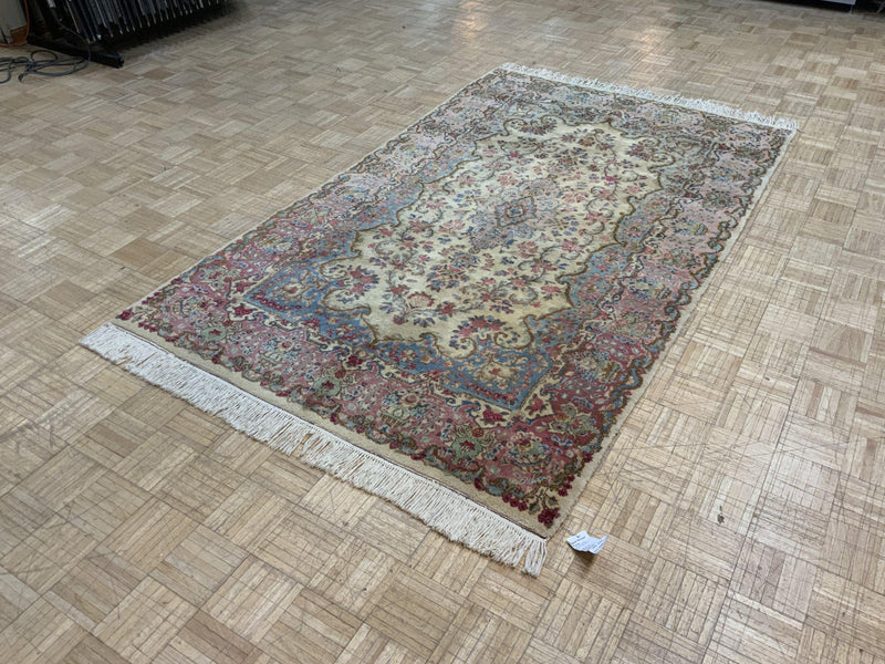 VINTAGE 5ft. x 8ft. FLORAL KERMAN - David Tiftickjian & Sons