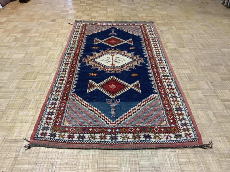 VINTAGE 5ft. x 8ft. GEOMETRIC SHIRVAN - David Tiftickjian & Sons