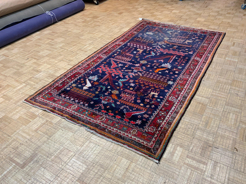 VINTAGE 5ft. x 9ft. TRANSITIONAL HAMADAN - David Tiftickjian & Sons