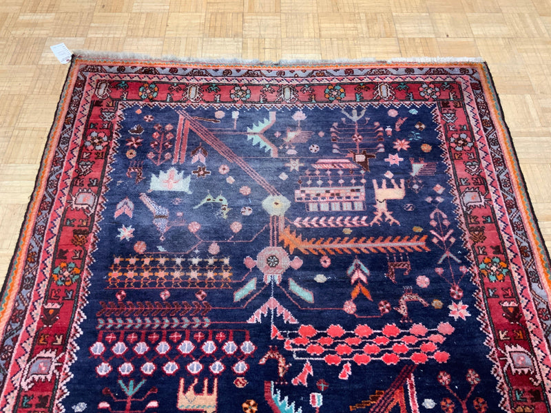 VINTAGE 5ft. x 9ft. TRANSITIONAL HAMADAN - David Tiftickjian & Sons