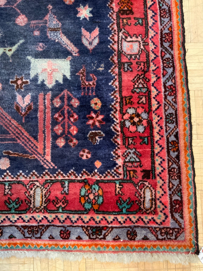 VINTAGE 5ft. x 9ft. TRANSITIONAL HAMADAN - David Tiftickjian & Sons
