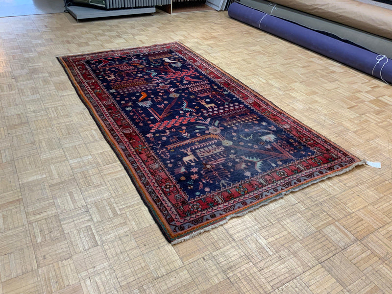 VINTAGE 5ft. x 9ft. TRANSITIONAL HAMADAN - David Tiftickjian & Sons