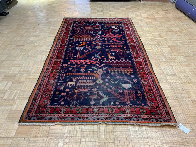 VINTAGE 5ft. x 9ft. TRANSITIONAL HAMADAN - David Tiftickjian & Sons