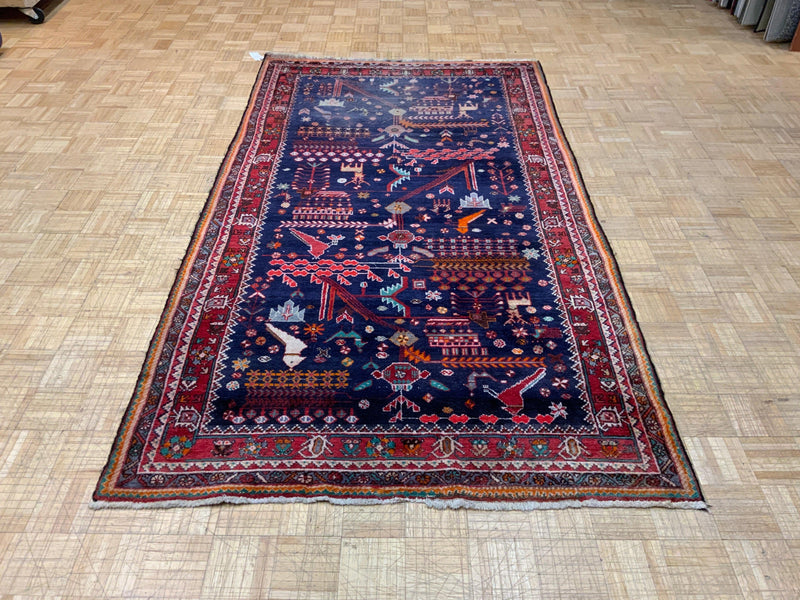 VINTAGE 5ft. x 9ft. TRANSITIONAL HAMADAN - David Tiftickjian & Sons