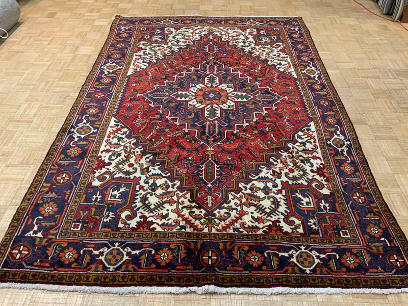 VINTAGE 6ft. x 10ft. GEOMETRIC HERIZ - David Tiftickjian & Sons