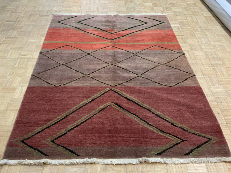 VINTAGE 6ft. x 7ft. MODERN GABBEH - David Tiftickjian & Sons