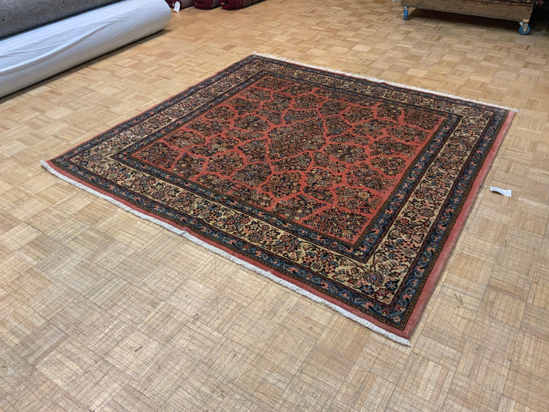VINTAGE 7ft. x 7ft. TRADITIONAL SAROUK - David Tiftickjian & Sons