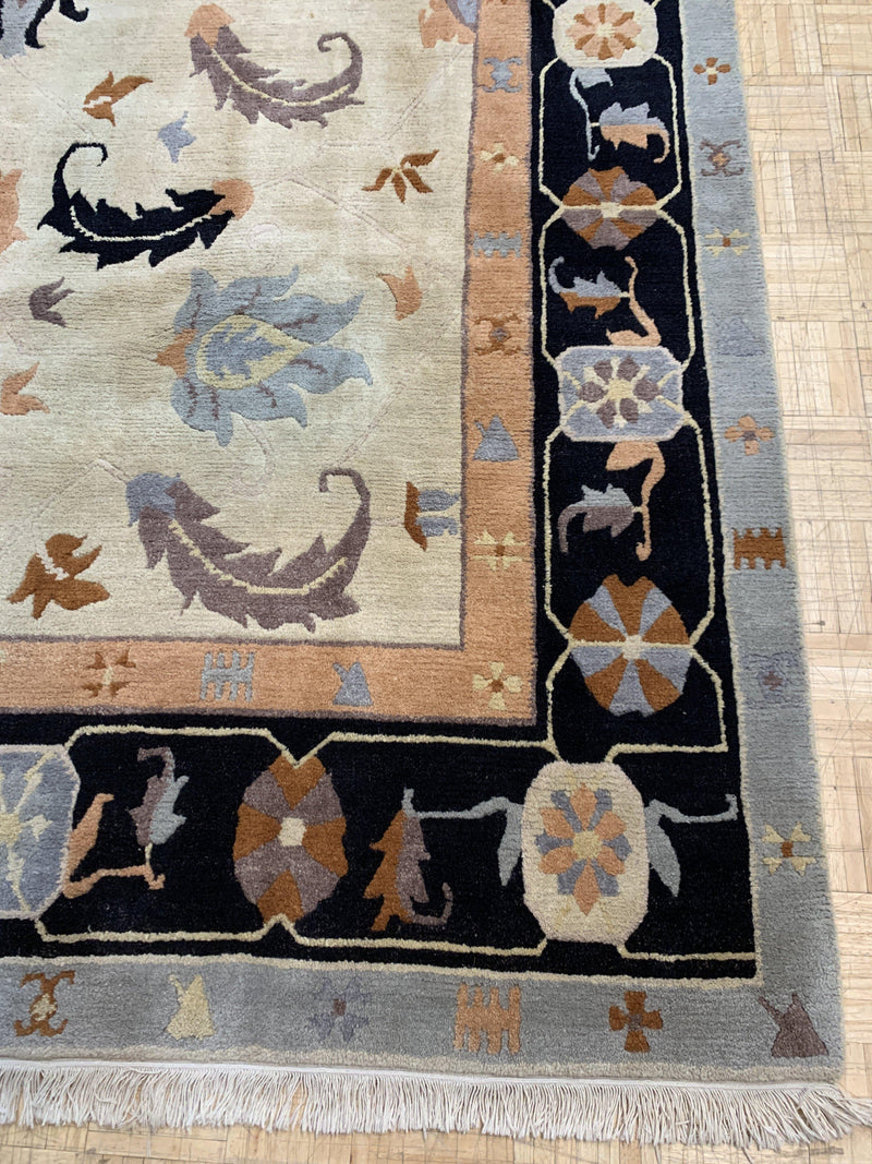 VINTAGE 8ft. x 10ft. TRANSITIONAL  TIBETAN - David Tiftickjian & Sons