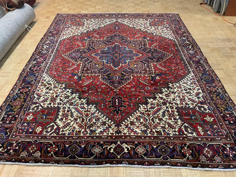 VINTAGE 9ft. x 11ft. GEOMETRIC HERIZ - David Tiftickjian & Sons