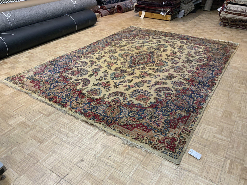 VINTAGE 9ft. x 12ft. FLORAL KERMAN - David Tiftickjian & Sons