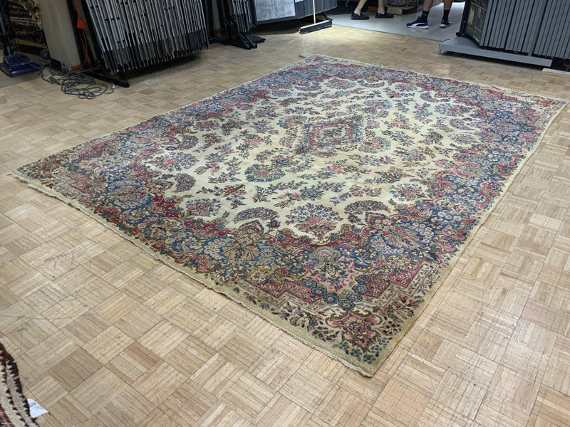 VINTAGE 9ft. x 12ft. FLORAL KERMAN - David Tiftickjian & Sons
