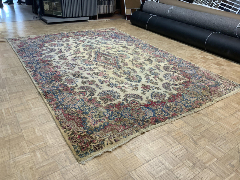 VINTAGE 9ft. x 12ft. FLORAL KERMAN - David Tiftickjian & Sons