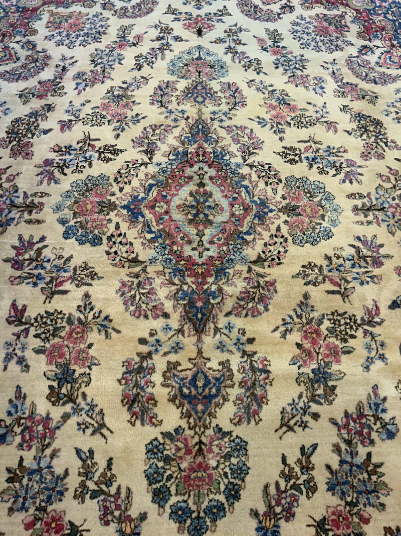 VINTAGE 9ft. x 12ft. FLORAL KERMAN - David Tiftickjian & Sons