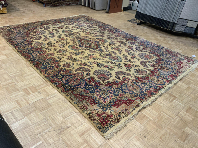 VINTAGE 9ft. x 12ft. FLORAL KERMAN - David Tiftickjian & Sons